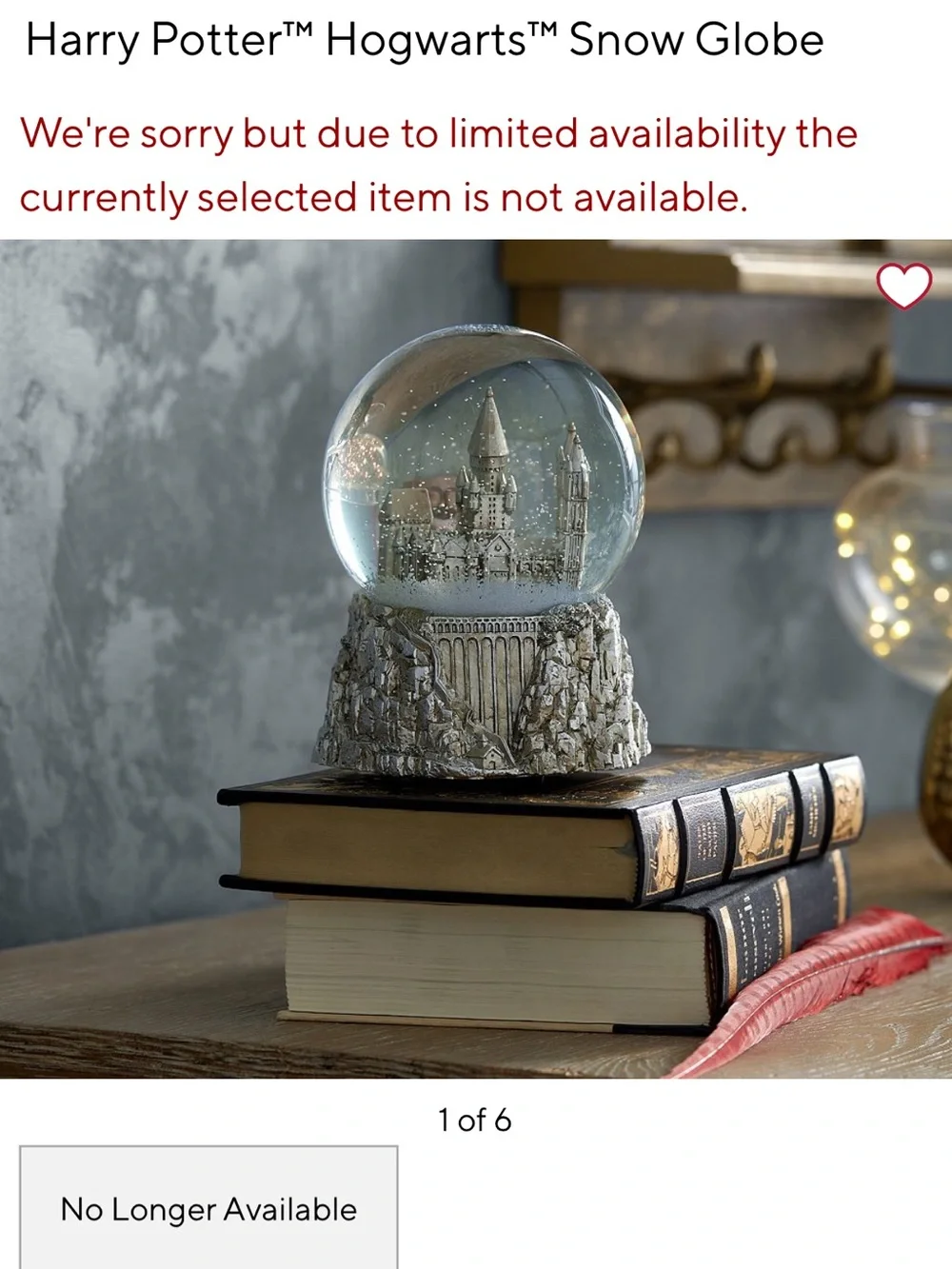 Limited Edition Harry Potter Potter Hogwarts Musical Snow Globe